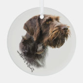 German Wirehaire Pointer Glas Ornament (Achterkant)