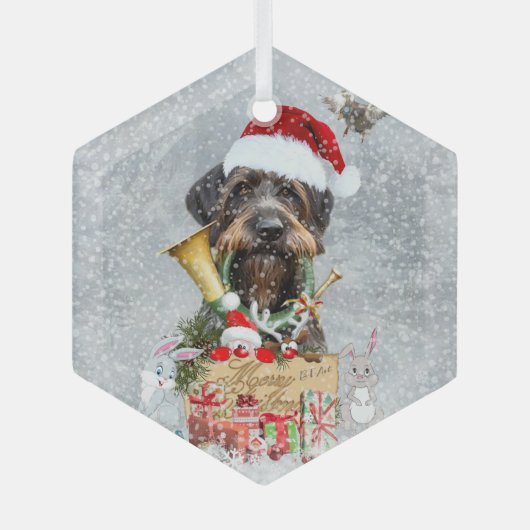 German Wirehaire Pointer Glas Ornament (Voorkant)