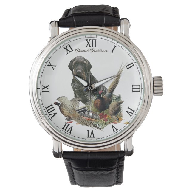 German Wirehaire Pointer Horloge (Voorkant)