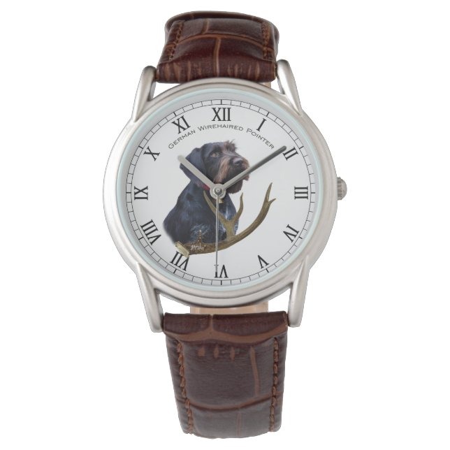 German Wirehaire Pointer Horloge (Voorkant)