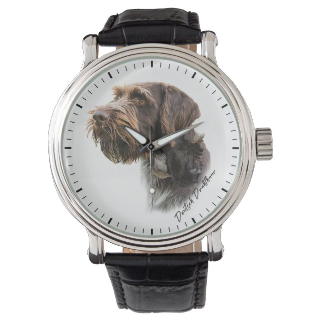 German Wirehaire Pointer Horloge (Voorkant)