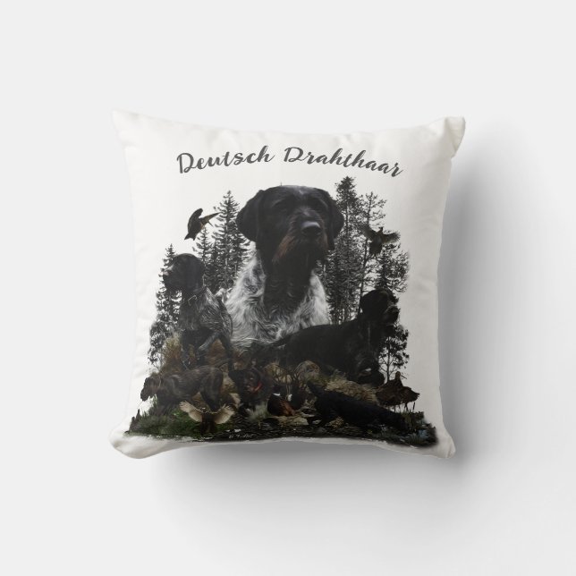 German Wirehaire Pointer Kussen (Voorkant)