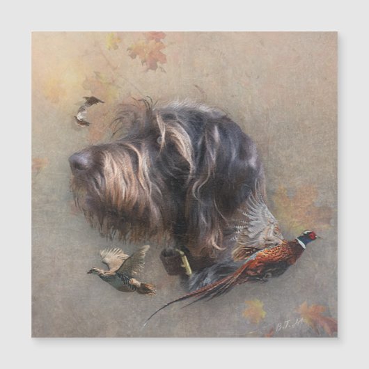 German Wirehaire Pointer Magnetische Uitnodiging (Voorkant)