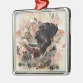 German Wirehaire Pointer Metalen Ornament (Links)