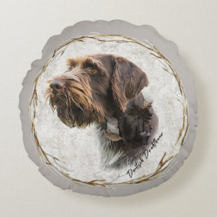 German Wirehaire Pointer Rond Kussen