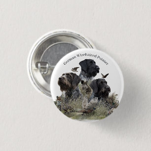 German Wirehaire Pointer Ronde Button 3,2 Cm