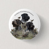 German Wirehaire Pointer Ronde Button 3,2 Cm (Voorkant)