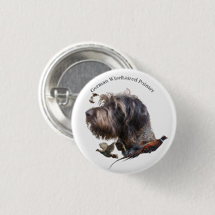 German Wirehaire Pointer Ronde Button 3,2 Cm