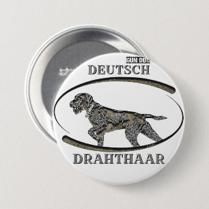 German Wirehaire Pointer Ronde Button 7,6 Cm
