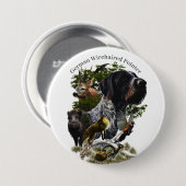 German Wirehaire Pointer Ronde Button 7,6 Cm (Voorkant /achterkant)