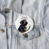 German Wirehaire Pointer Ronde Button 7,6 Cm (In situ)