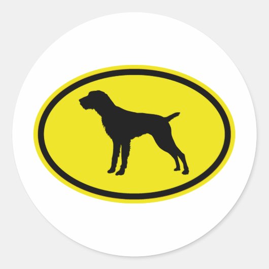 German Wirehaire Pointer Ronde Sticker (Voorkant)