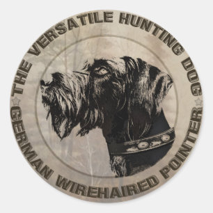 German Wirehaire Pointer Ronde Sticker