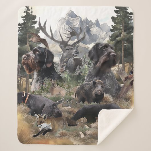 German Wirehaire Pointer Sherpa Deken (Voorkant)