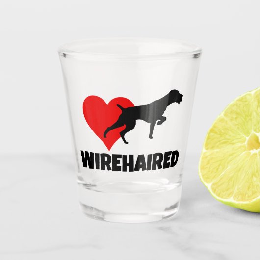 German Wirehaire Pointer Shot Glas (Voorkant)