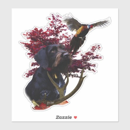 German Wirehaire Pointer Sticker (Vel)