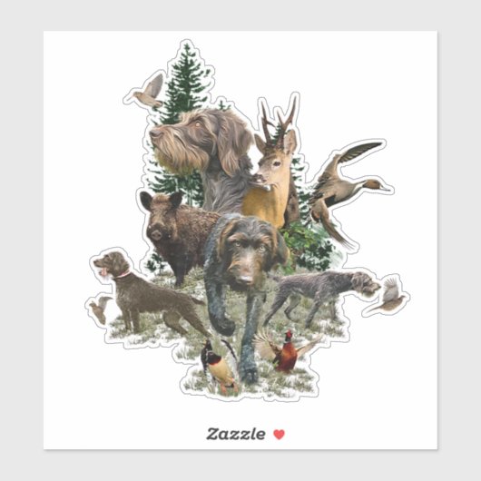 German Wirehaire Pointer Sticker (Vel)