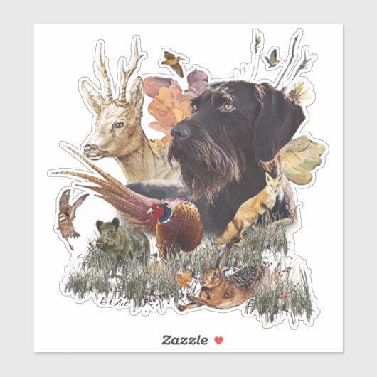 German Wirehaire Pointer Sticker (Vel)
