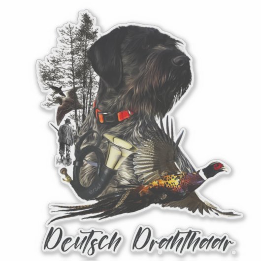 German Wirehaire Pointer Sticker (Voorkant)