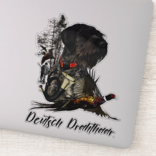 German Wirehaire Pointer Sticker (Detail)