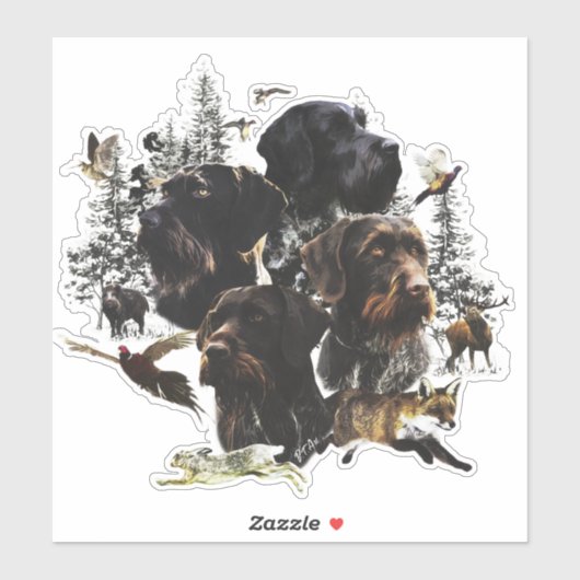 German Wirehaire Pointer Sticker (Vel)