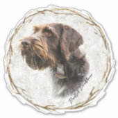 German Wirehaire Pointer Sticker (Voorkant)