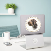German Wirehaire Pointer Sticker (Laptop op bureau)