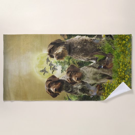 German Wirehaire Pointer Strandlaken (Voorkant)