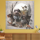 German Wirehaire Pointer Tapestry Gallery Wrap AC Canvas Afdruk (Insitu (Woonkamer))