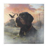 German Wirehaire Pointer Tegeltje (Voorkant)