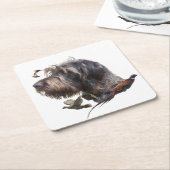 German Wirehaire Pointer Vierkante Kartonnen Onderzetter (Schuin)