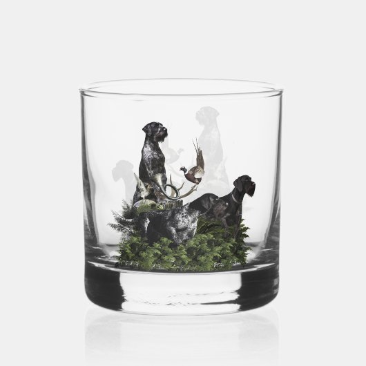 German Wirehaire Pointer Whisky Glas (Achterkant)