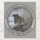German Wirehaire Pointer Wijn Etiket (Enkel label)