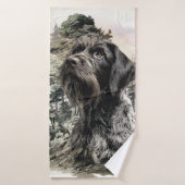 German Wirehaired Pointer (Serviette de bain)