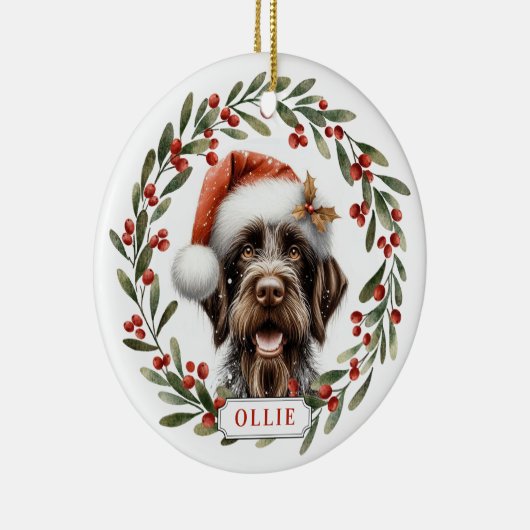 German Wirehaired Pointer Ceramic Circle Ornament (Rechts)