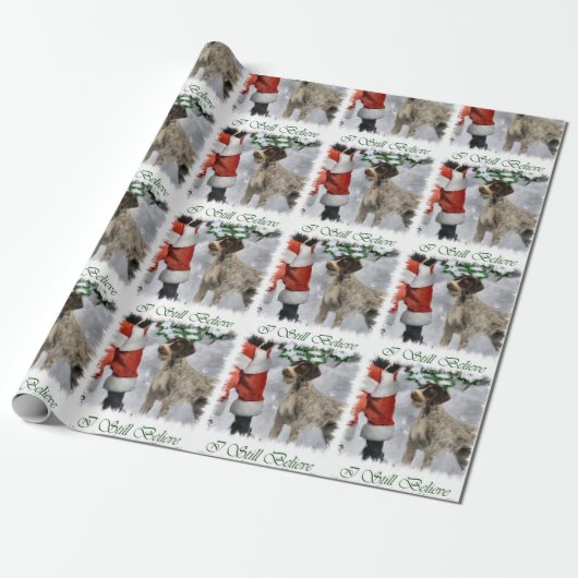 German Wirehaired Pointer Christmas Cadeaupapier (Uitgerold)