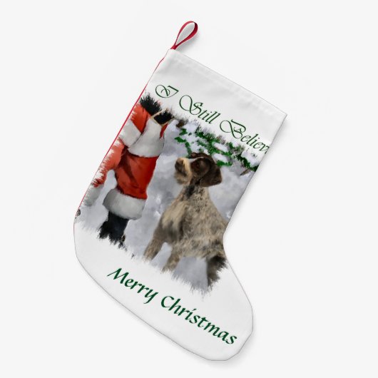 German Wirehaired Pointer Christmas Kleine Kerstsok (Voorkant (Hangend))