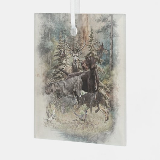 German Wirehaired Pointer Glas Ornament (Voorkant links)