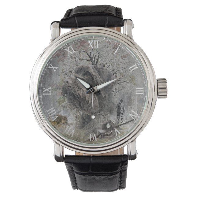 German Wirehaired Pointer Horloge (Voorkant)