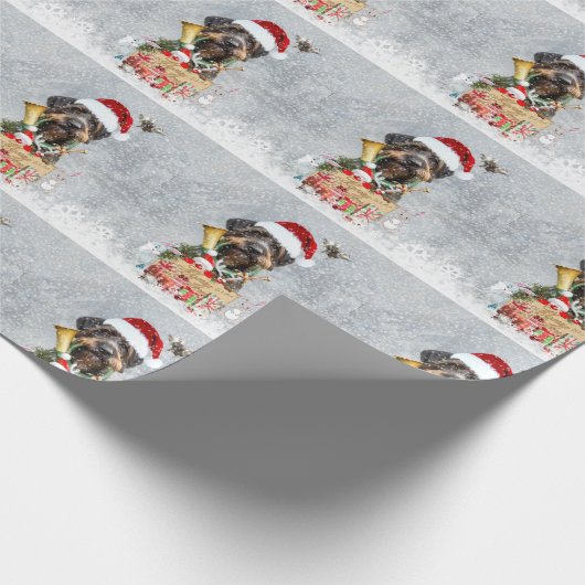 German Wirehaired Pointer Merry Christmas! Cadeaupapier (Hoek)