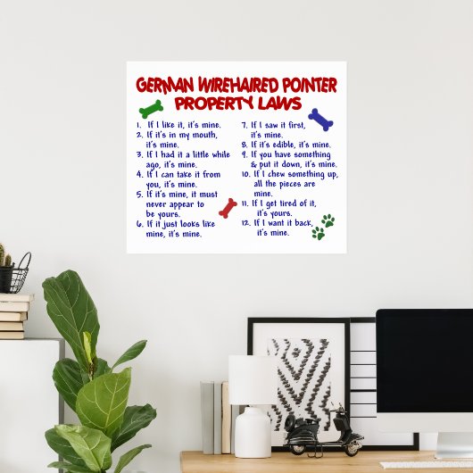 GERMAN WIREHAIRED POINTER PL2 POSTER (Thuiskantoor)