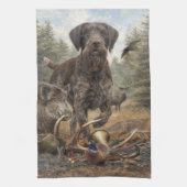 German Wirehaired Pointer Theedoek (Verticaal)