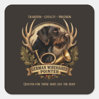 German Wirehaired Pointer Vierkante Sticker