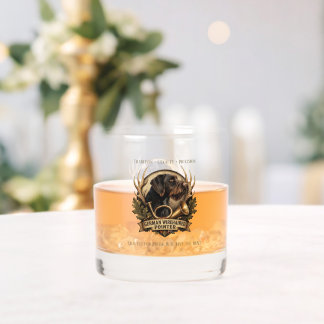 German Wirehaired Pointer Whisky Glas