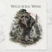 German Wirehaired Pointer Wijn Etiket (Enkel label)