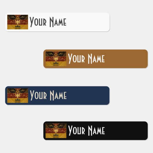 Germany Art Deco Flag Custom Waterproof Name Label (Groep)