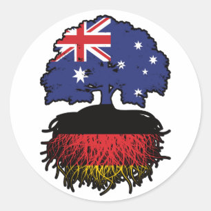 Germany German Australian Australia Tree Roots Ronde Sticker