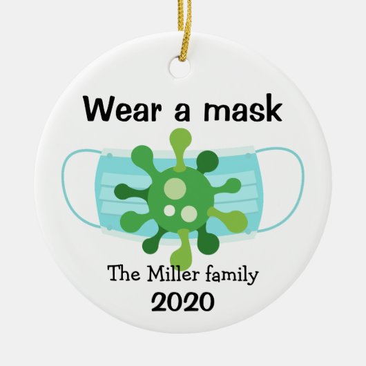 Germe Personnalisé Porte Un Ornement Masque (Devant)
