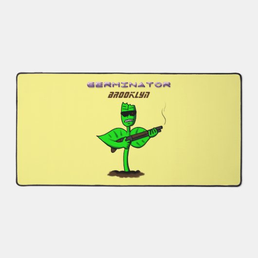 Germinator cyborg plant grappige cartoon bureaumat (Voorkant)