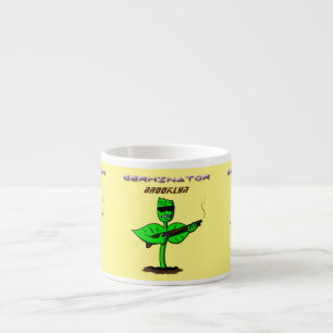 Germinator cyborg plant grappige cartoon espresso kop